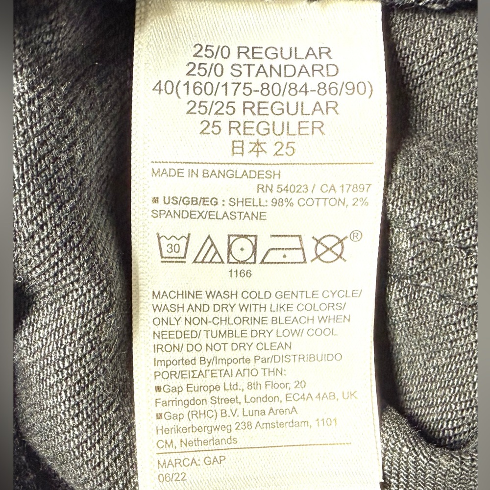GAP NWT $49 Vintage Slim Mid Rise Stretch Cropped Womens Size 25 Regular - Picture 7 of 7